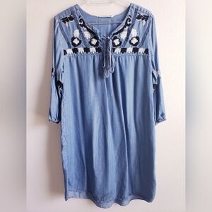 Given Kale Boho Embroidered Dress